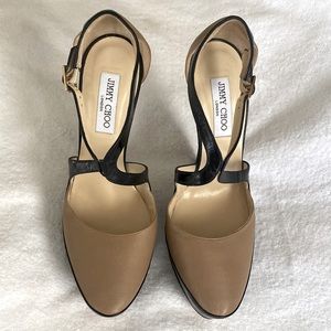 Jimmy Choo Beige and Black Heels